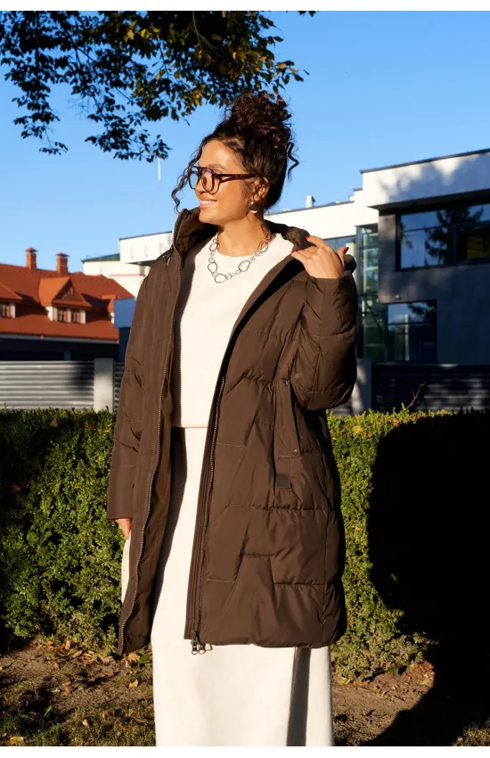 Пальто Beautiful & Free 8018 шоколад