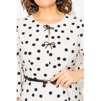 Платье Лилиана 1511Л молочный+горох