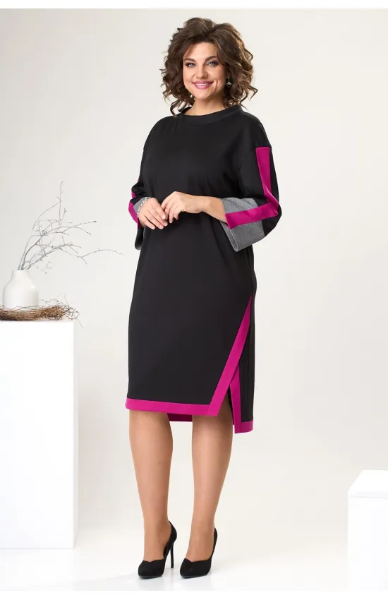 Платье Romanovich 1-2465 черный с розовым