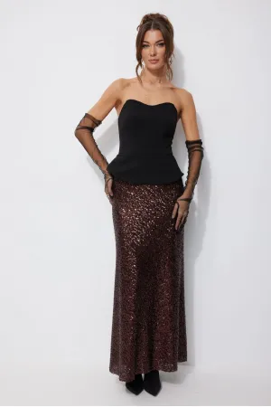 Юбка Люше 4257 коричневый