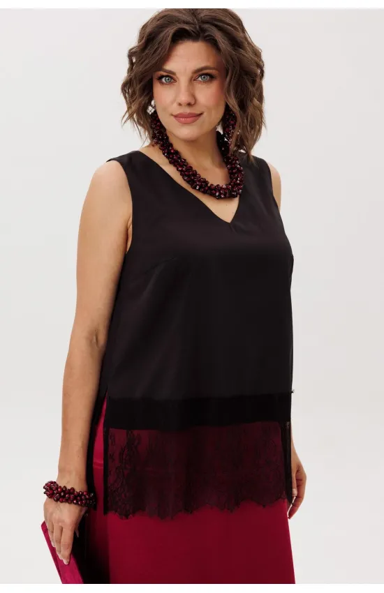 Блузка Anelli 1664 черный лед