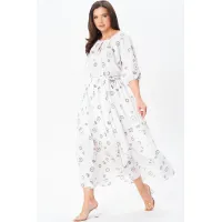 Платье Axxa 55218 белый+хаки Платье Axxa 55218 белый+хаки