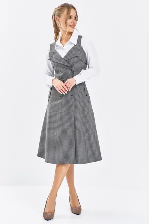 Платье Euromoda 650 серый клетка
