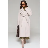 Пальто Beautiful & Free 6220 бежевый+ёлочка