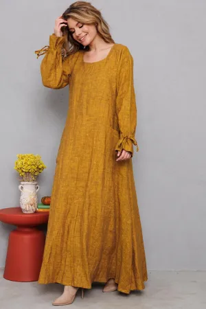 Платье Амулет 9907 горчица 164