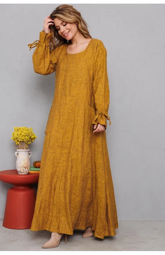 Платье Амулет 9907 горчица 164