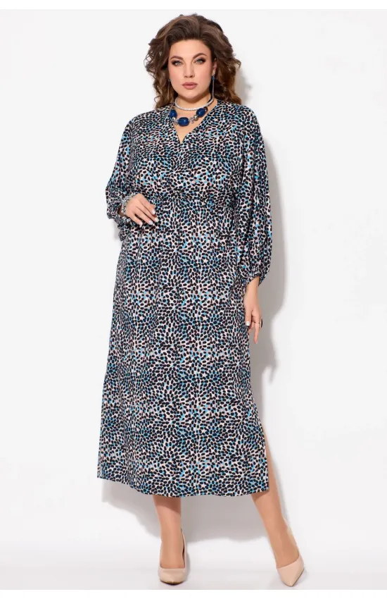 Платье Fita 1191 бежево-бирюзовый