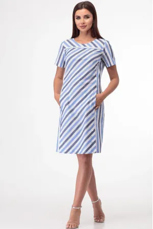 Платье Anelli 853 синие тона