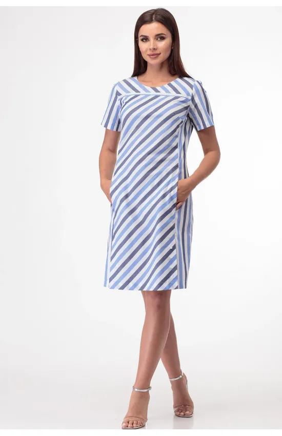 Платье Anelli 853 синие тона