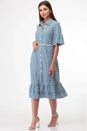 Платье Anelli 713 голубой-горох