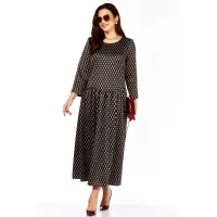 Платье Taita Plus 2526-3 т.шоколад + беж