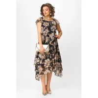 Платье Solomea Lux 958А черный с бежевым