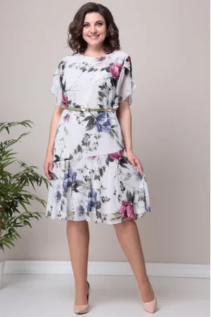 Платье Moda-Versal 2321 молочный+фиолет