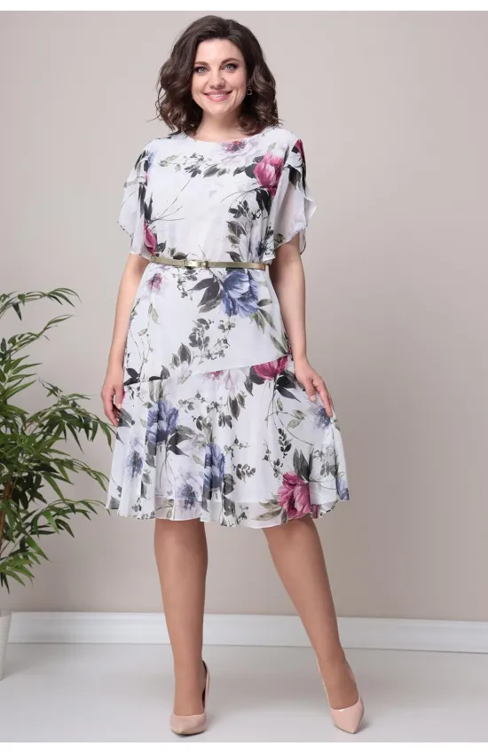 Платье Moda-Versal 2321 молочный+фиолет