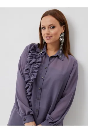 Блузка Condra Deluxe 16300 серый-фиолетовый