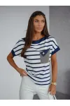 Блузка Nika.pl 0202601 Emi-26 Синяя полоска