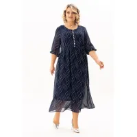 Платье Algranda 4145-с Синий,Молочный