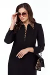 Платье Vilena Fashion 1021 черный+леопард