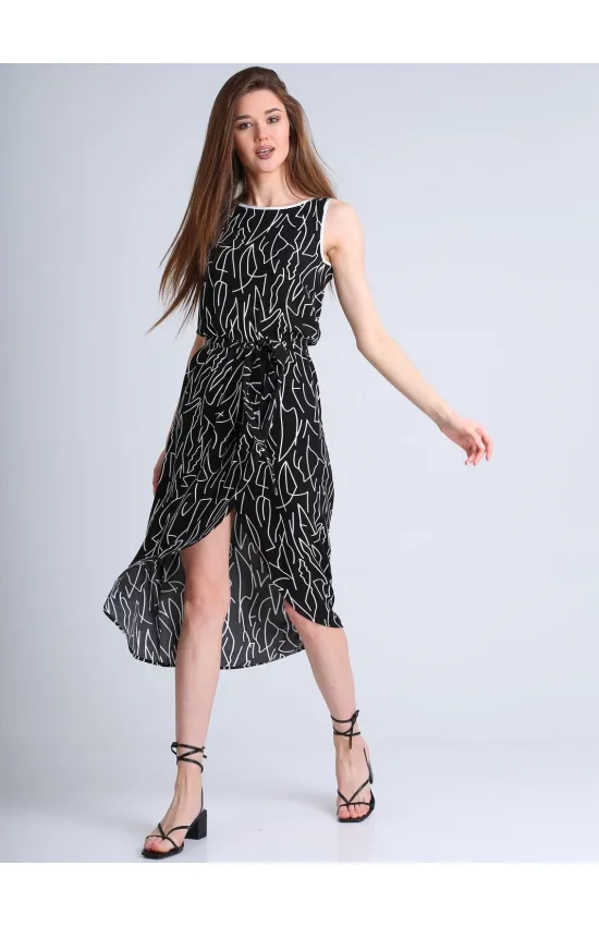Платье Your Size 2089/170 Черный с белым