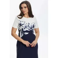 Платье Angelina 843 темно-синий+белый