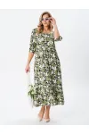 Платье Your Size 2255/170 Цветочный принт на черном