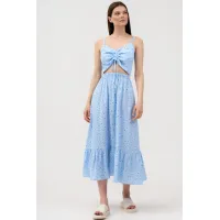 Платье Lenata 16501 голубой с рисунком Платье Lenata 16501 голубой с рисунком