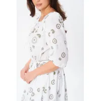 Платье Axxa 55218 белый+хаки Платье Axxa 55218 белый+хаки