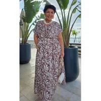 Платье Vittoria Queen 27803 молочно-коричневый принт