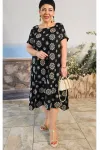 Платье Vittoria Queen 24663 черный+молочный принт