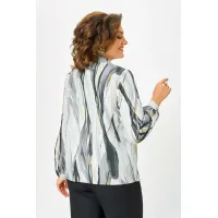 Блузка Swallow 772.5 Принт  серо-бежевые разводы