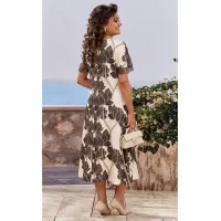 Платье Vittoria Queen 25703 бежевый+принт цветы