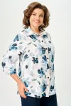 Блузка Белэльстиль 877-326 синие цветы