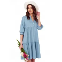 Платье Lucky Fox 1436 серо-голубой