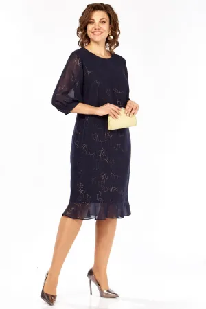 Платье Карина Делюкс М-1409 темно-синий