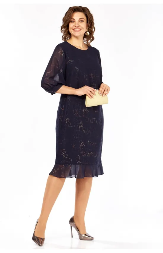 Платье Карина Делюкс М-1409 темно-синий