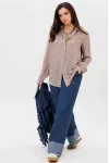 Блузка Mislana 1149 бежевая/горошки Блузка Mislana 1149 бежевая/горошки