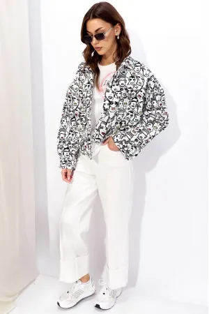 Куртка Люше 4348 черный+белый