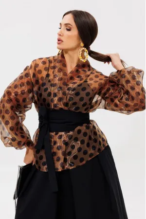 Блузка Anastasia 1061-1 кофе