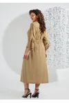 Платье Mira Fashion 5552 горчично-кремовый