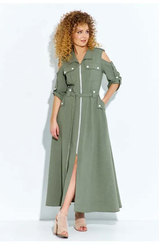 Платье Euromoda 690 хаки