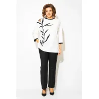 Блузка Лилиана 1495 бело-черный