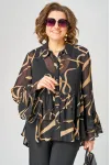 Блузка Eva Grant 7221 принт ленты