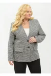 Пиджак Your Size 2265/164 Черно-белый в «гусиную лапку»