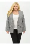Пиджак Your Size 2265/164 Черно-белый в «гусиную лапку»
