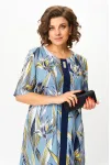 Платье Michel Chic 2168 голубой + цветы
