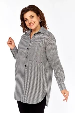 Рубашки Avenue 0344 гусиная лапка:черный+белый