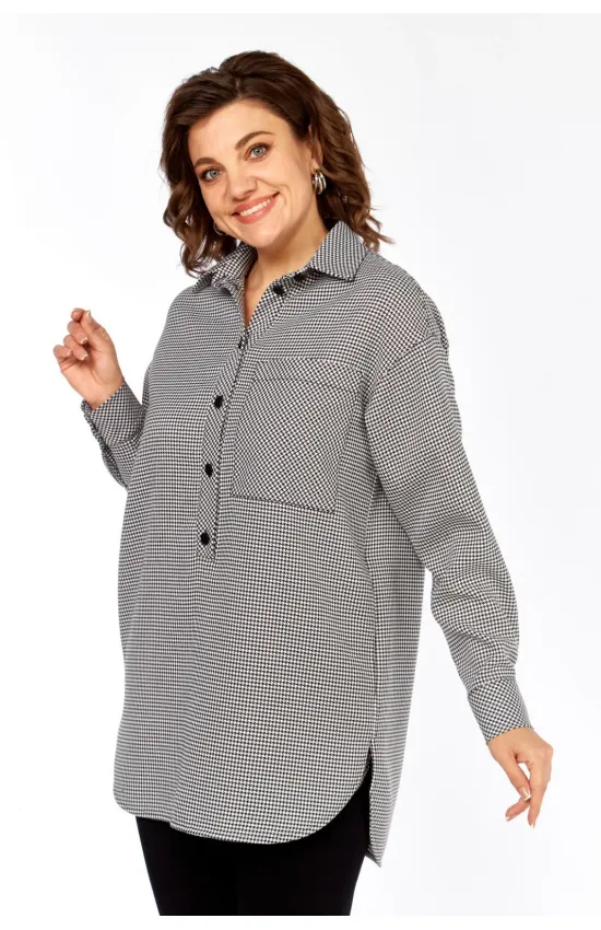 Рубашки Avenue 0344 гусиная лапка:черный+белый