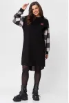 Платье Michel Chic 2159 чёрный + клетка Платье Michel Chic 2159 чёрный + клетка