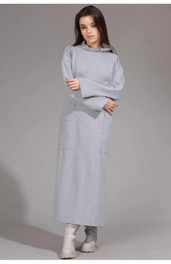 Платье Амулет 9603 серый-170