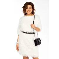 Платье Ольга Стиль Л435 белое молоко